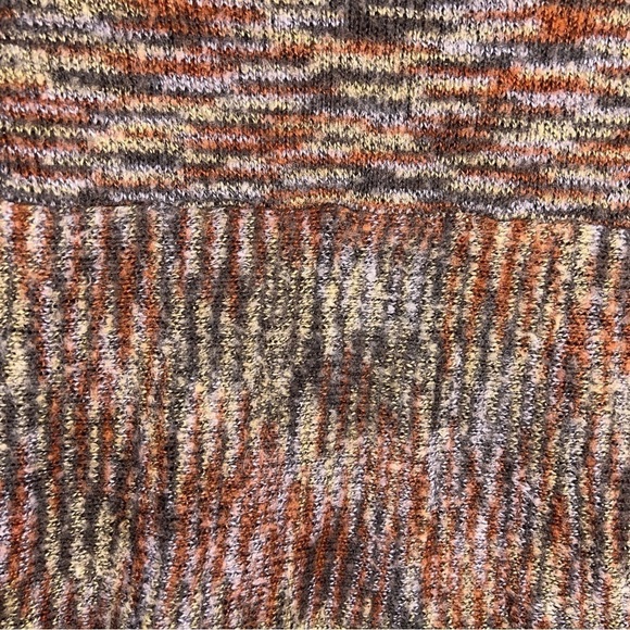 MEDIUM SONOMA BEIGE PRINT KNIT SWEATER LONG SLEEVE OPEN FRONT - Picture 9 of 11